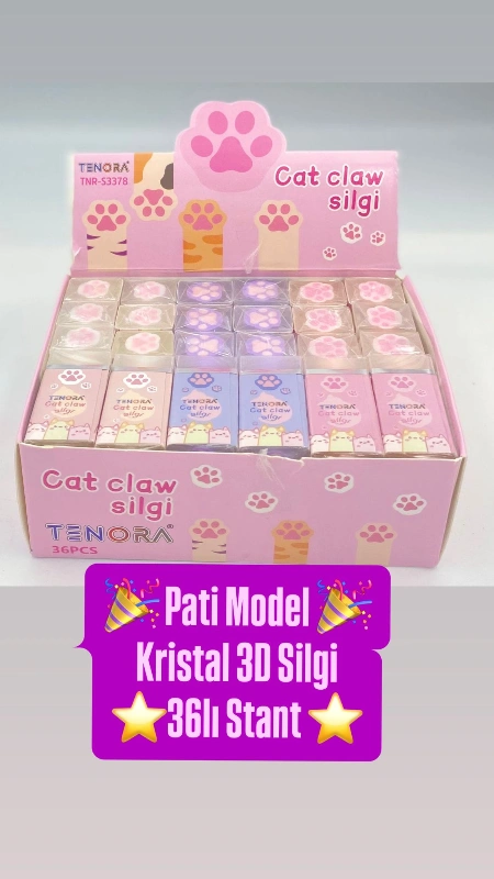 PATİ MODEL 3D SİLGİ / 36LI STANT